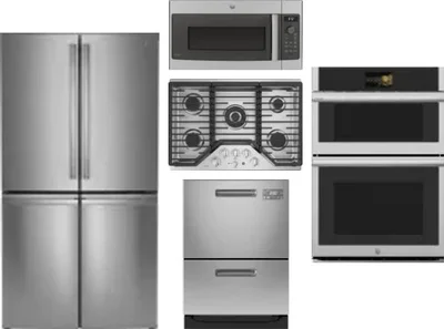 5 Piece Package Includes Refrigerator, Cooktop, Wall Oven, Microwave And Dishwasher